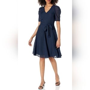 Tommy Hilfiger Navy Puff sleeve dress